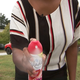 Monica Kendrick demonstrates what she witnessed when, she claims, a worker at the Kids R Kids day care in Stockbridge, Ga., sprayed her son and another child in the face with air freshener.
WSB-TV screenshot